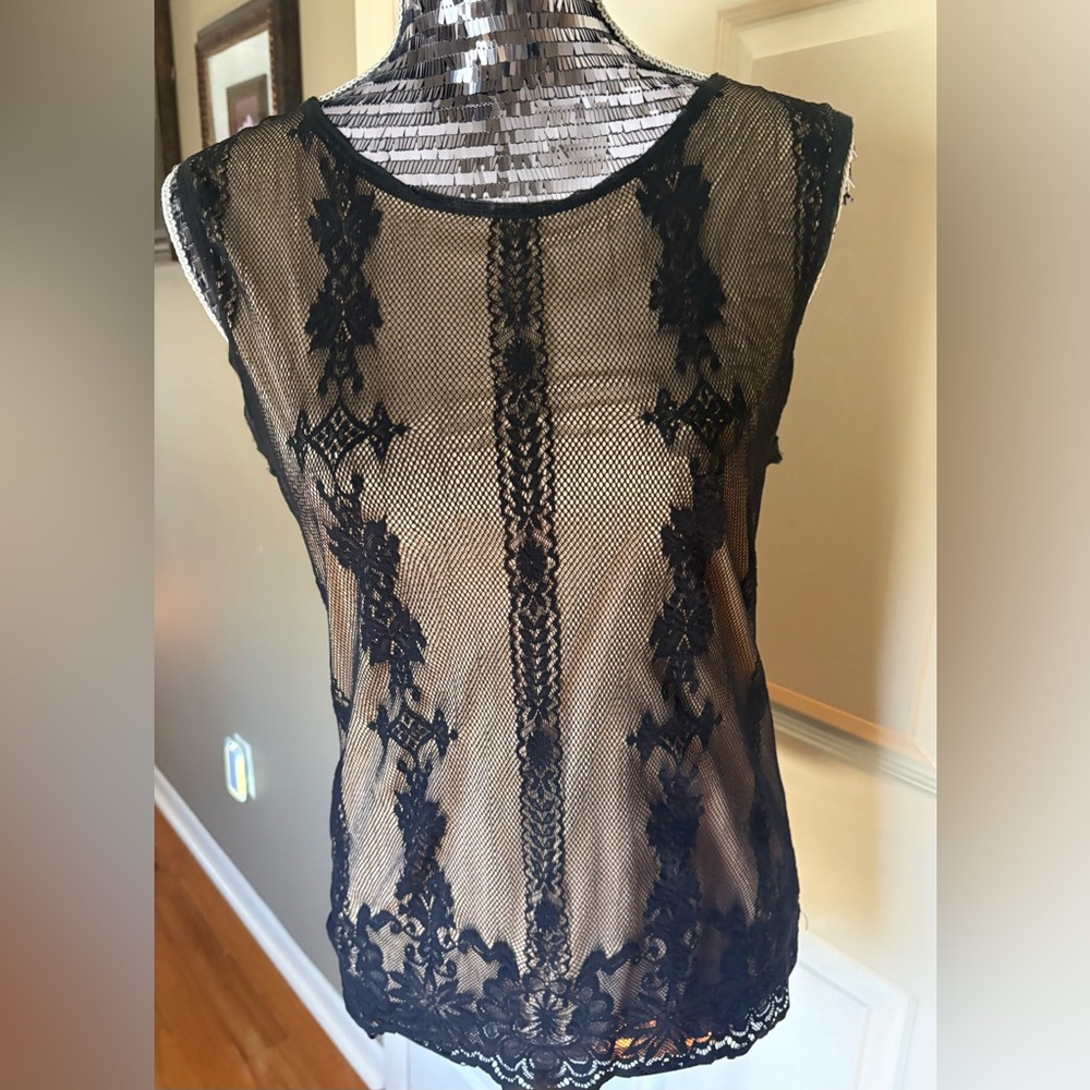 Studio M Black Lace Sleeveless Top
